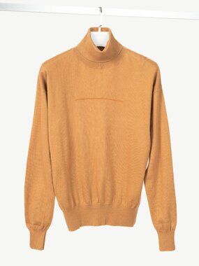 MM6 Maison Margiela Tan Cotton Piped Turtleneck